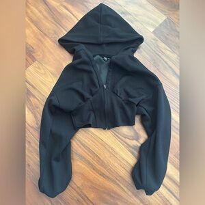 Windsor Black Cropped Hoodie Jacket